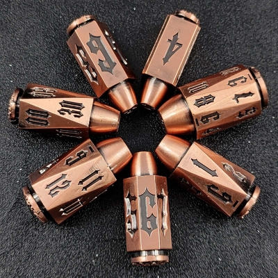 Bullet Head Multiface Metal Dice Set Gioco di scrivania DND#RPG#COC