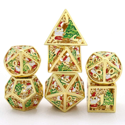 Christmas Hollow Multi Noodle Metal Dice Digital DND Dragon And Dungeon TRPG Multi -Facettato