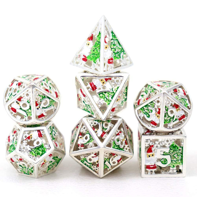 Christmas Hollow Multi Noodle Metal Dice Digital DND Dragon And Dungeon TRPG Multi -Facettato