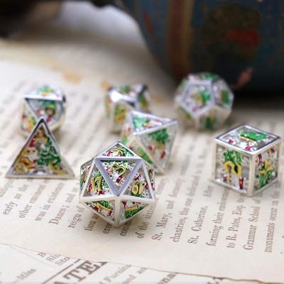 Christmas Hollow Multi Noodle Metal Dice Digital DND Dragon And Dungeon TRPG Multi -Facettato