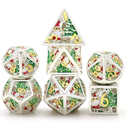 Christmas Hollow Multi Noodle Metal Dice Digital DND Dragon And Dungeon TRPG Multi -Facettato
