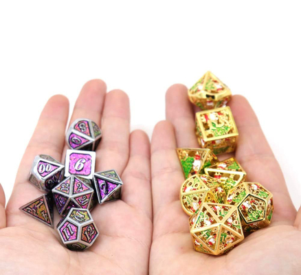 Christmas Hollow Multi Noodle Metal Dice Digital DND Dragon And Dungeon TRPG Multi -Facettato