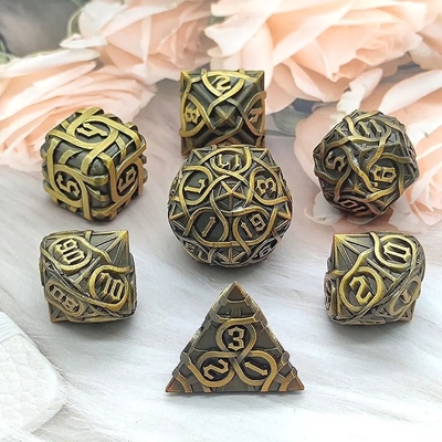 Thorns Striped Metal Dice Set Fantasy DND Multifaceted Board Game