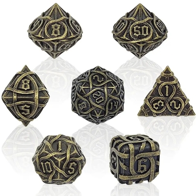 Thorns Striped Metal Dice Set Fantasy DND Multifaceted Board Game