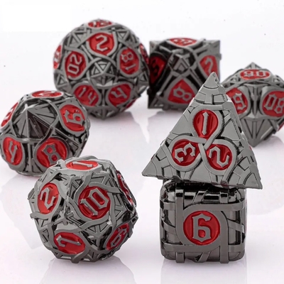 Thorns Striped Metal Dice Set Fantasy DND Multifaceted Board Game