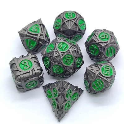 Thorns Striped Metal Dice Set Fantasy DND Multifaceted Board Game