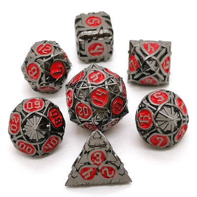 Thorns Striped Metal Dice Set Fantasy DND Multifaceted Board Game
