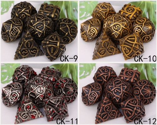 Thorns Striped Metal Dice Set Fantasy DND Multifaceted Board Game