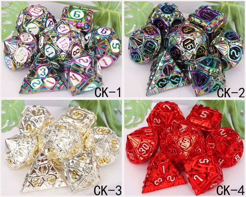 Thorns Striped Metal Dice Set Fantasy DND Multifaceted Board Game
