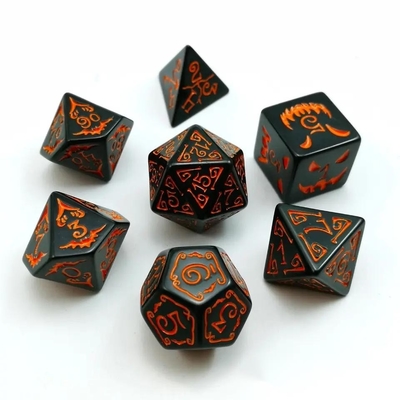 Settimo di dadi in resina polimodica 7PCS RPG D4 D6 D8 D10 D12 D20 D20