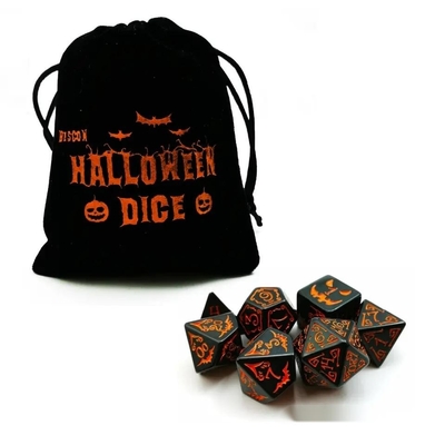 Settimo di dadi in resina polimodica 7PCS RPG D4 D6 D8 D10 D12 D20 D20