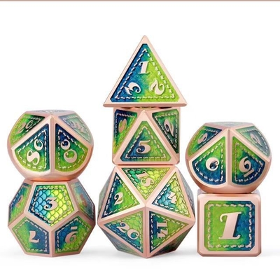 Dragon Scale Solid Metal Dice Set Multi Color DND RPG Colori brillanti