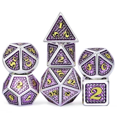 Dragon Scale Solid Metal Dice Set Multi Color DND RPG Colori brillanti