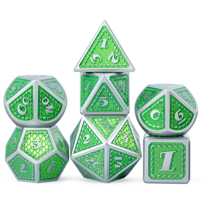 Dragon Scale Solid Metal Dice Set Multi Color DND RPG Colori brillanti
