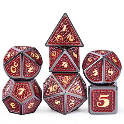 Dragon Scale Solid Metal Dice Set Multi Color DND RPG Colori brillanti