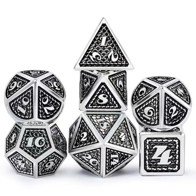 Dragon Scale Solid Metal Dice Set Multi Color DND RPG Colori brillanti
