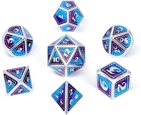 Dragon Scale Solid Metal Dice Set Multi Color DND RPG Colori brillanti