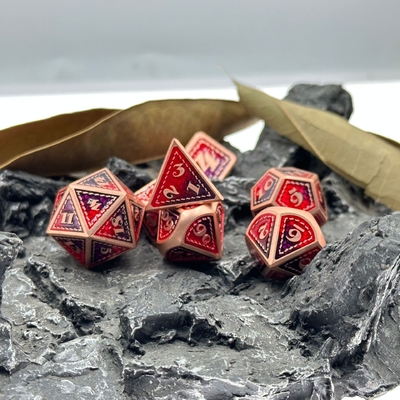 Dragon Scale Solid Metal Dice Set Multi Color DND RPG Colori brillanti