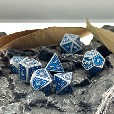 Dragon Scale Solid Metal Dice Set Multi Color DND RPG Colori brillanti