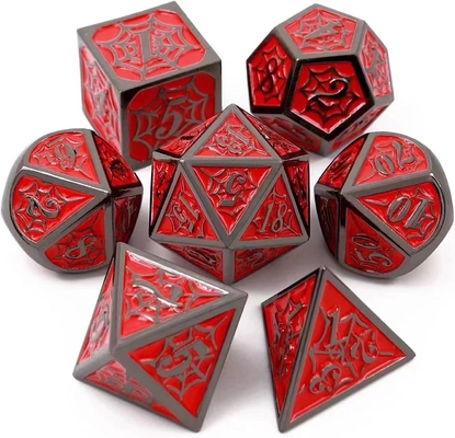 Spider-Man Solid Metal Polyhedral Dice Set DND RPG stile lusso