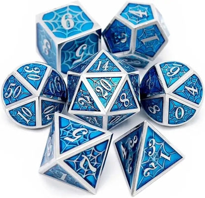 Spider-Man Solid Metal Polyhedral Dice Set DND RPG stile lusso