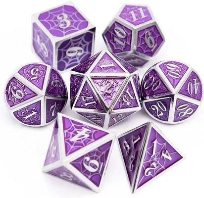Spider-Man Solid Metal Polyhedral Dice Set DND RPG stile lusso