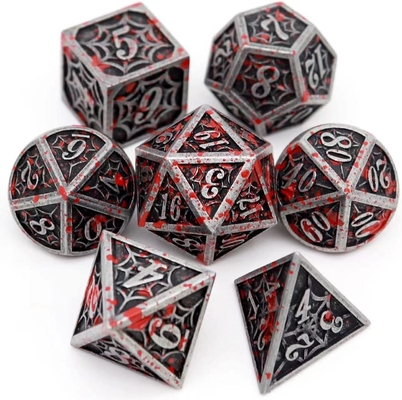 Spider-Man Solid Metal Polyhedral Dice Set DND RPG stile lusso