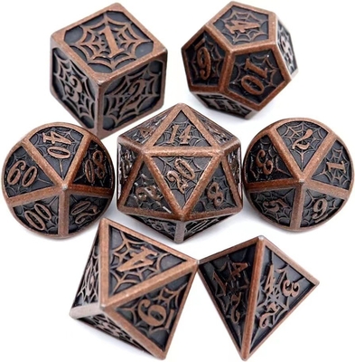 Spider-Man Solid Metal Polyhedral Dice Set DND RPG stile lusso