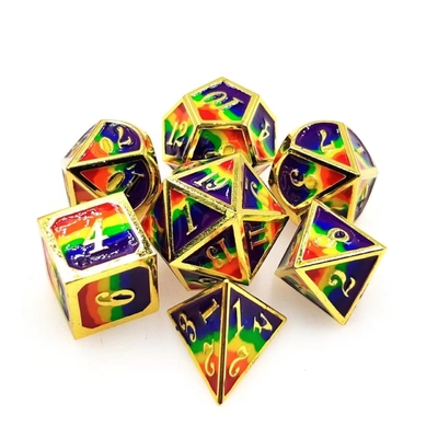 Colore di smalto artigianale Dici di metallo massello Dragon And Board Game DND RPG