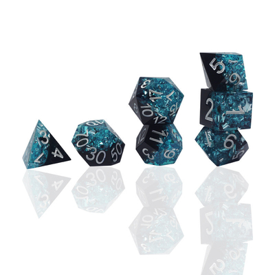 Blu Nero Resina Materiale Dici Set Dragone E Dungeon poliedrico