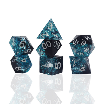 Blu Nero Resina Materiale Dici Set Dragone E Dungeon poliedrico