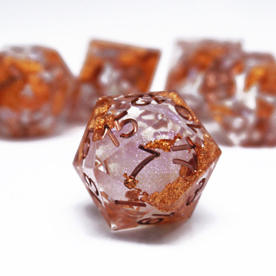 Yellow Flurry Line RPG Resin Dice Set Krusu DND per regali e collezioni