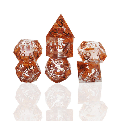 Yellow Flurry Line RPG Resin Dice Set Krusu DND per regali e collezioni