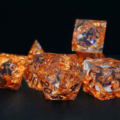 Yellow Flurry Line RPG Resin Dice Set Krusu DND per regali e collezioni