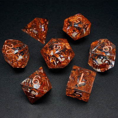Yellow Flurry Line RPG Resin Dice Set Krusu DND per regali e collezioni