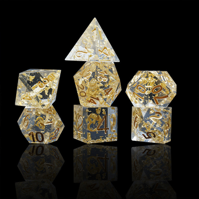 Articoli artigianali di carta d'oro Resina RPG Dici Set Dragone E Doto#Dnd#Rpg#Coc