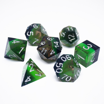 Set di dadi digitali in resina verde multi-facettato di giochi per tablet #rpg#dnd#coc