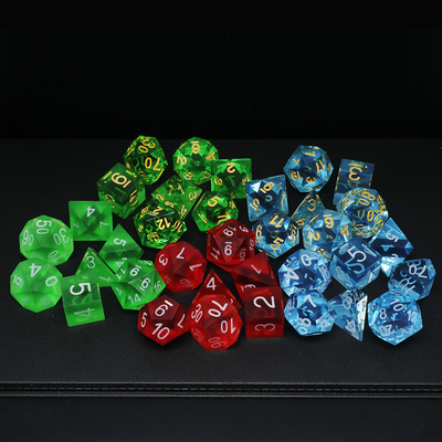 Materiale di resina multicolore Set di dadi#Rpg#Dnd#Coc trasparente