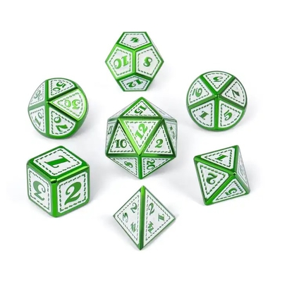 Green Dragon Scale Metal Dice Set Multi-Facetted Board Game Dragon And Dungeon#Dnd#Coc