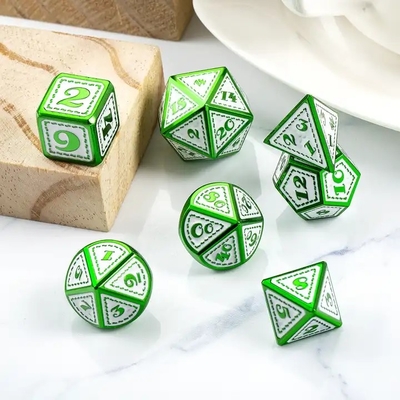 Green Dragon Scale Metal Dice Set Multi-Facetted Board Game Dragon And Dungeon#Dnd#Coc