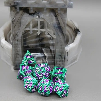 Python Texture Metal Dice Set Multi Face Desktop Game#Dnd#Coc