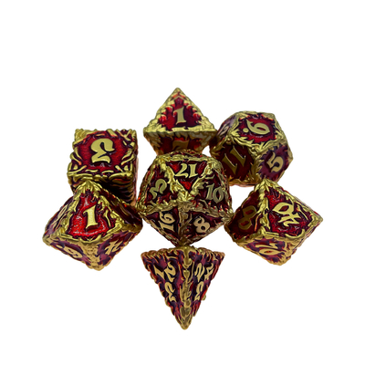 Red Tree Vine Metal Multi -Face Dice Collection Gioco di scrivania Dnd&amp;Rpg&amp;Coc
