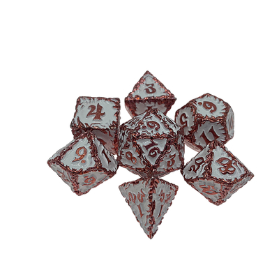 Red Tree Vine Metal Multi -Face Dice Collection Gioco di scrivania Dnd&amp;Rpg&amp;Coc
