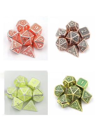 Vertical Metal Multi Face Dice Desktop Game Dnd Rpg Coc Colore bronzo