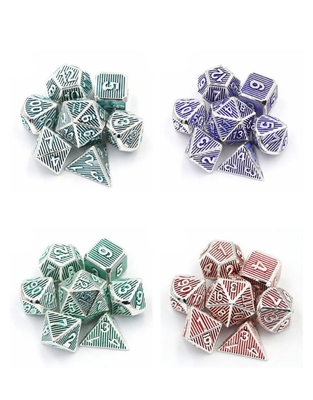 Vertical Metal Multi Face Dice Desktop Game Dnd Rpg Coc Colore bronzo