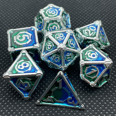 Gioco di scrivania Metal Multi Face RPG Dice Set Dnd Coc Multi Colore