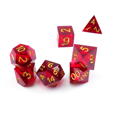 Rosso mela di melograno resina naturale dadi set gioco desktop dominio magico preferito avventura Dnd dadi