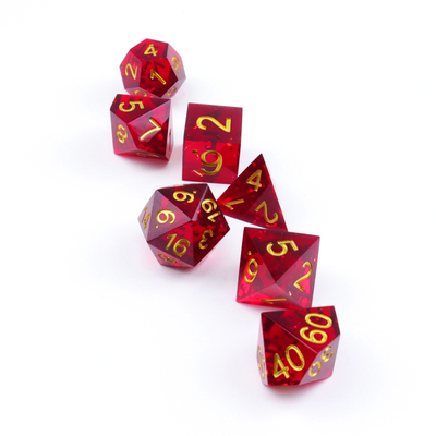 Rosso mela di melograno resina naturale dadi set gioco desktop dominio magico preferito avventura Dnd dadi