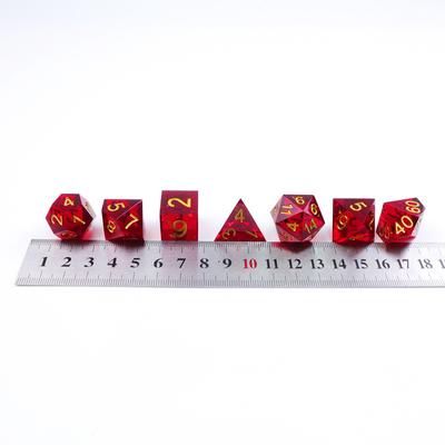 Rosso mela di melograno resina naturale dadi set gioco desktop dominio magico preferito avventura Dnd dadi