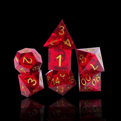 Rosso mela di melograno resina naturale dadi set gioco desktop dominio magico preferito avventura Dnd dadi